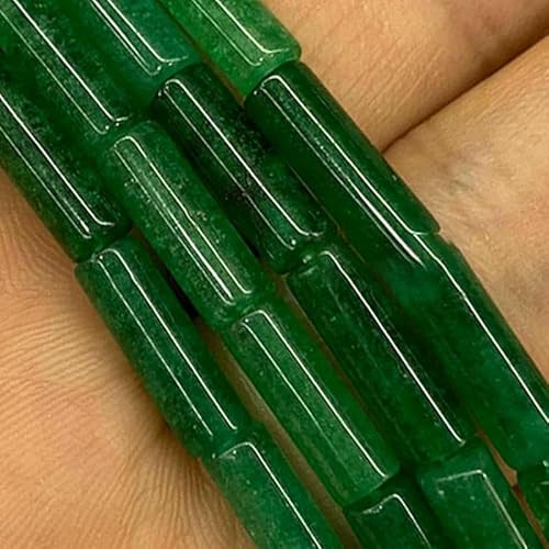 4 x 13,0 mm Zylinder Naturstein Jaspis Chalcedon Onyx Labradorit Türkis Lose Abstandsperlen für die Schmuckherstellung DIY Armband-grün-4 x 13,0 mm 13–14 Stück von TBSKUY