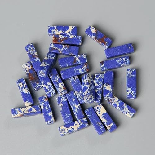4 x 13,0 mm flache rechteckige Röhrensteinperlen, Naturstein, mittig gebohrt, Amethyste, Achate, Quarzperlen zur Schmuckherstellung, imperialblau, 4 x 13,0 mm, ca. 28 Stück von TBSKUY