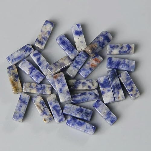 4 x 13,0 mm flache rechteckige Röhrensteinperlen, Naturstein, zentriert gebohrt, Amethyste, Achate, Quarzperlen zur Schmuckherstellung, blauer Punkt, 4 x 13,0 mm, ca. 10 Stück von TBSKUY