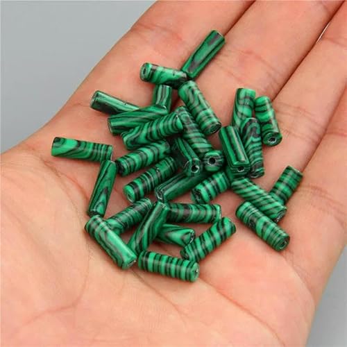 4 x 13,0 mm natürliche zylinderförmige Steinperlen, Opal-Achat, Imperial-Stein, Röhrenperle, Energieheilungs-Edelsteinperle für die Schmuckherstellung, DIY-25.Malachit, 4 x 13,0 mm, ca. 30 Stück 4 x 13,0 mm natürliche zylinderförmige Steinperlen, Opal-Achat, Imperial-Stein, Röhrenperle, Energieheilungs-Edelsteinperle für die Schmuckherstellung, DIY-25.Malachit, 4 x 13,0 mm, ca. 30 Stück von TBSKUY