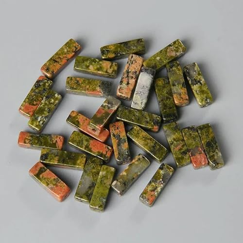 4 x 13,0 mm quadratische Röhrenperle, Naturstein, Lapislazuli, Achate, rechteckige flache Perlen, Anhänger für Schmuckherstellung, DIY-Wickel-Chakra-Armband, Bulk-36, Unakit, 4 x 13,0 mm, ca. 28 4 x 13,0 mm quadratische Röhrenperle, Naturstein, Lapislazuli, Achate, rechteckige flache Perlen, Anhänger für Schmuckherstellung, DIY-Wickel-Chakra-Armband, Bulk-36, Unakit, 4 x 13,0 mm, ca. 28 von TBSKUY