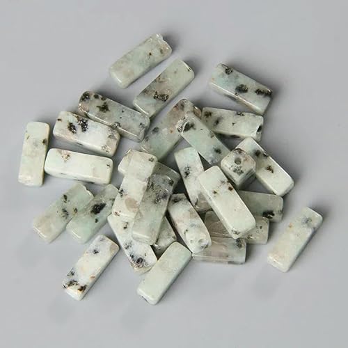 4 x 13,0 mm quadratische Röhrenperle, Naturstein, Lapislazuli, Achate, rechteckige flache Perlen, Anhänger für Schmuckherstellung, DIY-Wickel-Chakra-Armband, Bulk-37, Jaspis, 4 x 13,0 mm, ca. 28 St von TBSKUY