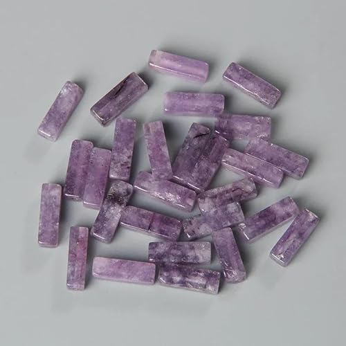 4 x 13,0 mm quadratische Röhrenperle, Naturstein, Lapislazuli, Achate, rechteckige flache Perlen, Anhänger für Schmuckherstellung, DIY-Wickel-Chakra-Armband, Bulk-6, Amethyst, 4 x 13,0 mm, 15 Stück von TBSKUY
