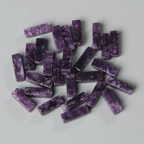 4 x 13,0 mm quadratische Röhrenperle, Naturstein, Lapislazuli, Achate, rechteckige flache Perlen, Anhänger für Schmuckherstellung, DIY-Wickel-Chakra-Armband, Großpackung – 29 Chalcedon – 4 x 13,0 von TBSKUY