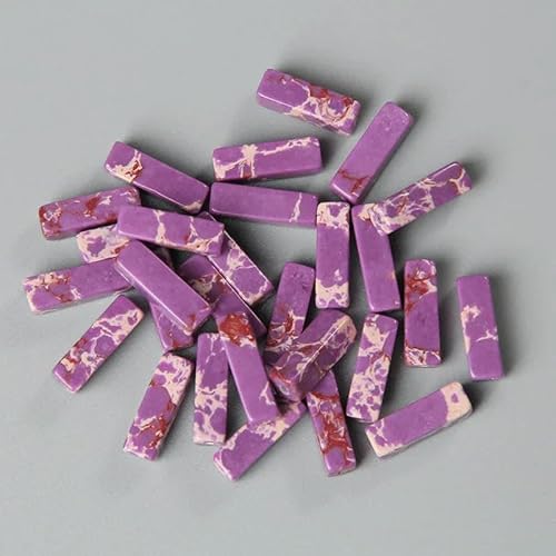 4 x 13,0 mm quadratische Röhrenperle, Naturstein, Lapislazuli, Achate, rechteckige flache Perlen, Anhänger für Schmuckherstellung, DIY-Wickelarmband, Chakra-Armband, Großpackung, 11 Violett, imperi von TBSKUY