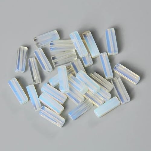 4 x 13,0 mm quadratische Röhrenperle, Naturstein, Lapislazuli, Achate, rechteckige flache Perlen, Anhänger zur Schmuckherstellung, DIY-Wickelarmband, Chakra-Armband, Bulk-26, Opal, 4 x 13,0 mm, 5 S von TBSKUY