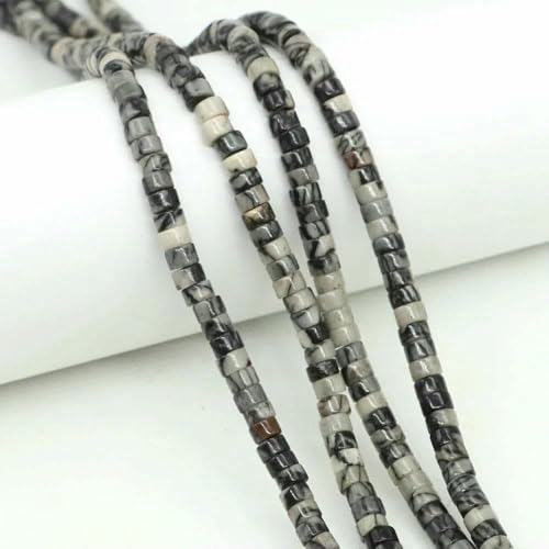 4 x 2 mm flache runde Natursteinperlen, Tigerauge, Achate, Quarze, Rondellperlen zur Schmuckherstellung, DIY-Ohrring, Armband, Halskette, Picasso, 20 Stränge von TBSKUY