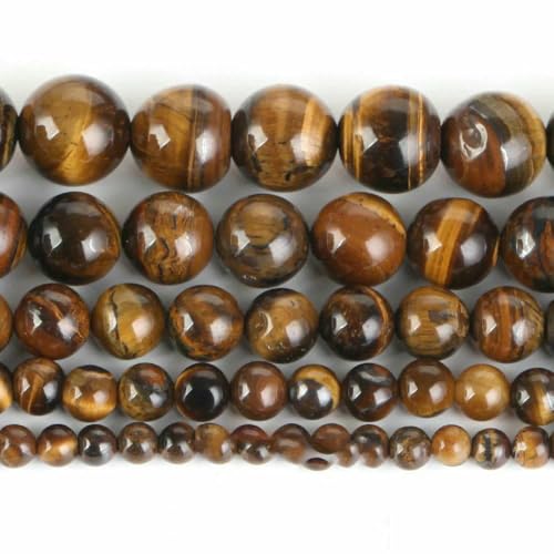 45 Arten von Tigerauge-Steinperlen, natürlicher gelber Cabochon, rund, facettiert, quadratisch, lose Perlen, passend für Modeschmuck, handgefertigte Lieferung, 8 mm, gelbes Tigerauge von TBSKUY