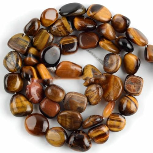 45 Arten von Tigerauge-Steinperlen, natürlicher gelber Cabochon, rund, facettiert, quadratisch, lose Perlen, passend für Modeschmuck, handgefertigte Versorgung, 8–10 mm, oval von TBSKUY