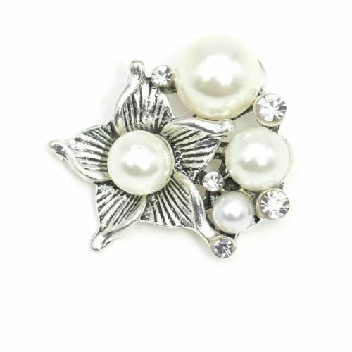 5/10 Stück Strassknöpfe Perlenblumenknopf Flache Rückseite Edelsteine Kristall für Kleidung/Schleifen/Haargummi Hochzeitsdekoration DIY Basteln-31 von TBSKUY