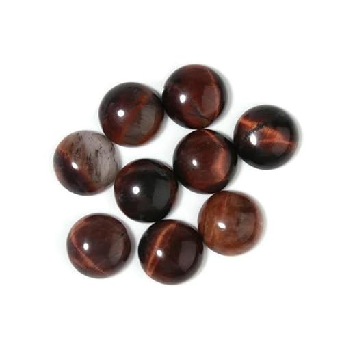 5–10 Stück/Los Glas Rote Tigerauge Form Cabochon Cameo 4–25 mm runde lose Perlen für die Schmuckherstellung Armband Halskette-12 mm 10 Stück von TBSKUY