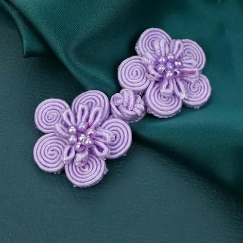 5 Paar Blumen-Chinesische Frosch-Verschlussknöpfe Knotenverschluss Nähen Handarbeit Basteln DIY Cheongsam Stoffknopf-10-30 65mm von TBSKUY