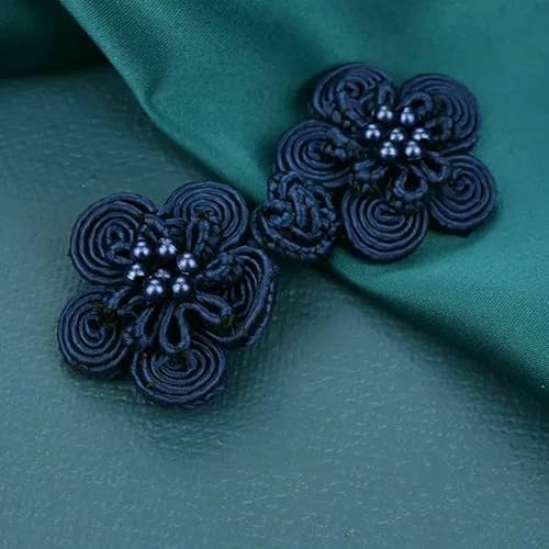 5 Paar Blumen-Chinesische Frosch-Verschlussknöpfe Knotenverschluss Nähen Handarbeit Basteln DIY Cheongsam Stoffknopf-12-30 65mm von TBSKUY