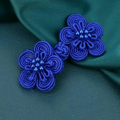 5 Paar Blumen-Chinesische Frosch-Verschlussknöpfe Knotenverschluss Nähen Handarbeit Basteln DIY Cheongsam Stoffknopf-13-30 65mm von TBSKUY