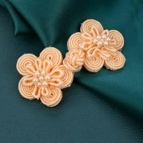 5 Paar Blumen-Chinesische Frosch-Verschlussknöpfe Knotenverschluss Nähen Handarbeit Basteln DIY Cheongsam Stoffknopf-9-30 65mm von TBSKUY