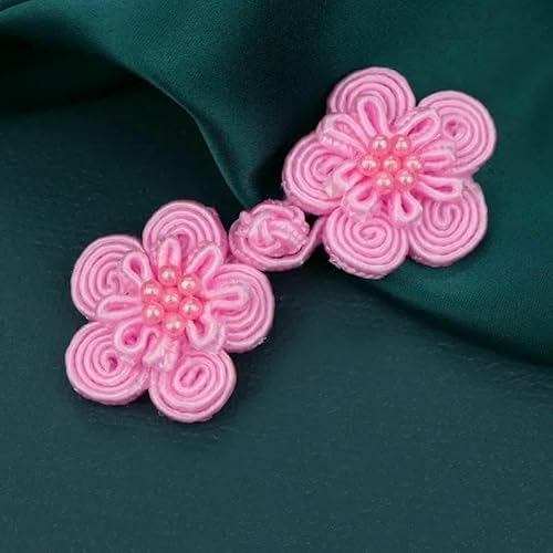 5 Paar Blumen-Chinesischer Frosch-Verschlussknöpfe Knotenverschluss Nähen Handarbeit Basteln DIY Cheongsam Stoffknopf-2-30 65mm von TBSKUY