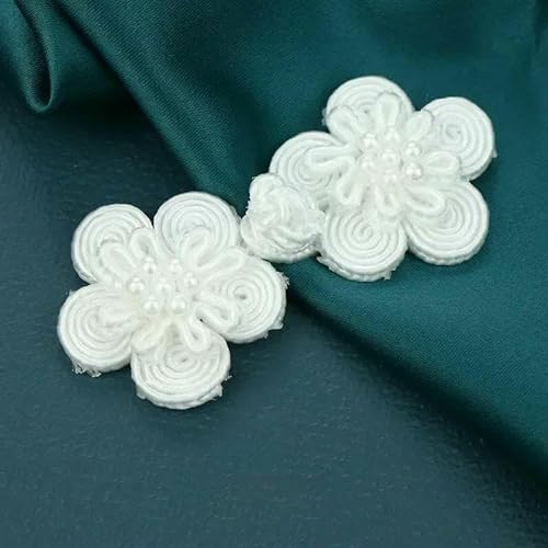 5 Paar Blumen-Chinesischer Frosch-Verschlussknöpfe Knotenverschluss Nähen Handarbeit Basteln DIY Cheongsam Stoffknopf-22-30 65mm von TBSKUY
