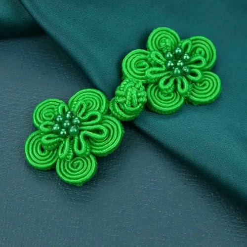 5 Paar Blumen-Chinesischer Frosch-Verschlussknöpfe Knotenverschluss Nähen Handarbeit Basteln DIY Cheongsam Stoffknopf-3-30 65mm von TBSKUY