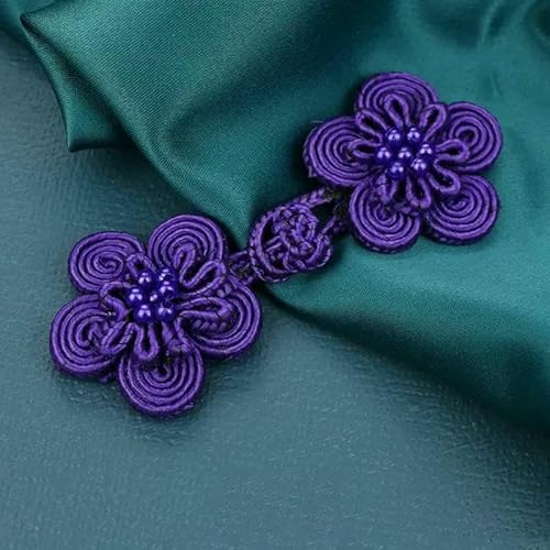 5 Paar Blumen-Chinesischer Frosch-Verschlussknöpfe Knotenverschluss Nähen Handarbeit Basteln DIY Cheongsam Stoffknopf-4-30 65mm von TBSKUY