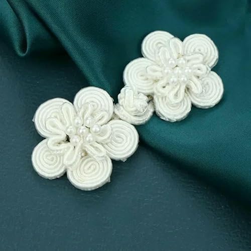 5 Paar Blumen-Chinesischer Frosch-Verschlussknöpfe Knotenverschluss Nähen Handarbeit Basteln DIY Cheongsam Stoffknopf-6-30 65mm von TBSKUY