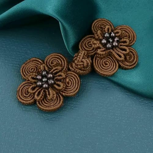 5 Paar Blumen-Knöpfe mit chinesischem Frosch-Verschluss, Knotenverschluss, Nähen, Handarbeit, Basteln, Cheongsam-Stoffknopf, 17–30, 65 mm von TBSKUY