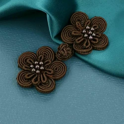 5 Paar Blumen-Knöpfe mit chinesischem Frosch-Verschluss, Knotenverschluss, Nähen, handgefertigt, Basteln, DIY, Cheongsam-Stoffknopf, 16–30, 65 mm von TBSKUY