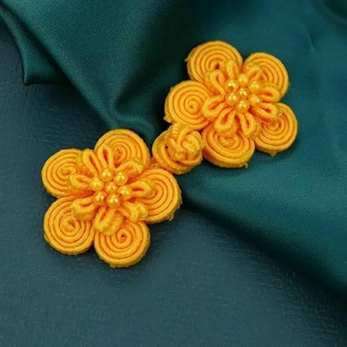 5 Paar Blumen-Knöpfe mit chinesischem Frosch-Verschluss, Knotenverschluss, Nähen, handgefertigt, Basteln, DIY, Cheongsam-Stoffknopf, 19–30, 65 mm von TBSKUY