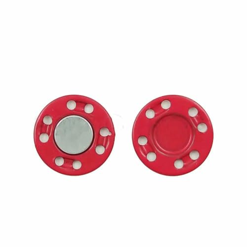 5 Paar Magnetknöpfe, unsichtbare Metallknöpfe, Nähzubehör für Jacken, Mäntel, Strickjacken, Taschen, handgefertigte DIY-Nähknöpfe, Rot, 12,5 mm 5 Paar Magnetknöpfe, unsichtbare Metallknöpfe, Nähzubehör für Jacken, Mäntel, Strickjacken, Taschen, handgefertigte DIY-Nähknöpfe, Rot, 12,5 mm von TBSKUY