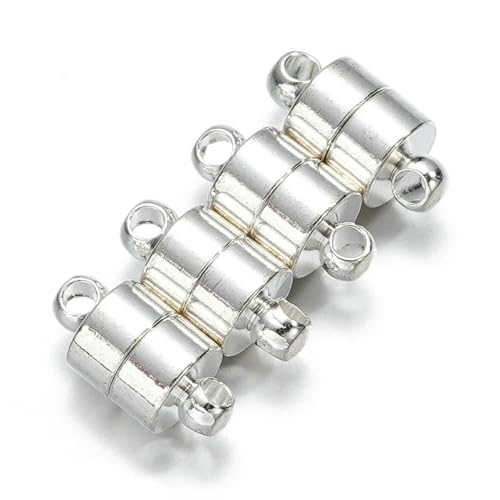 5 Paar starke Magnete, runde, trennbare, verbundene Verschlüsse, Perlen, Charms für DIY-Lederband-Armbandschnalle zur Schmuckherstellung, Silber, 5 Sets 5 Paar starke Magnete, runde, trennbare, verbundene Verschlüsse, Perlen, Charms für DIY-Lederband-Armbandschnalle zur Schmuckherstellung, Silber, 5 Sets von TBSKUY