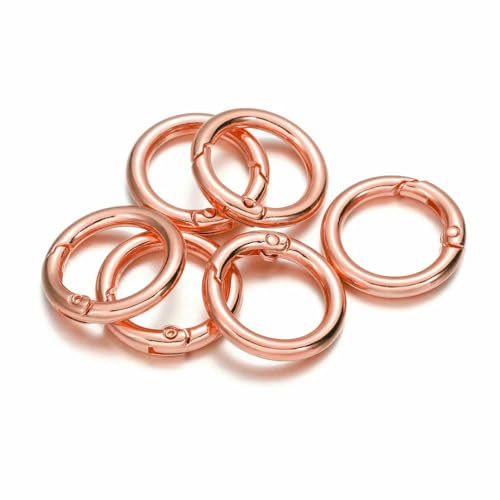 5 Stück Metall-O-Ring-Federverschlüsse, zu öffnende Karabiner, Schlüsselanhänger, Taschenclips, Haken, Hundekettenschnallen, Verbinder für die DIY-Schmuckherstellung, Roségold, 19,5 m 5 Stück Metall-O-Ring-Federverschlüsse, zu öffnende Karabiner, Schlüsselanhänger, Taschenclips, Haken, Hundekettenschnallen, Verbinder für die DIY-Schmuckherstellung, Roségold, 19,5 m von TBSKUY
