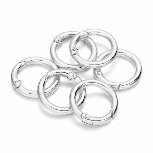 5 Stück Metall-O-Ring-Federverschlüsse, zu öffnende Karabiner, Schlüsselanhänger, Taschenclips, Haken, Hundekettenschnallen, Verbinder für die DIY-Schmuckherstellung, Silber, 19,5 mm 5 Stück Metall-O-Ring-Federverschlüsse, zu öffnende Karabiner, Schlüsselanhänger, Taschenclips, Haken, Hundekettenschnallen, Verbinder für die DIY-Schmuckherstellung, Silber, 19,5 mm von TBSKUY