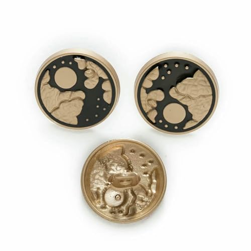 5 Stück runder Metallknopf mit Sonnen- und Mondaufdruck zum Nähen, Scrapbooking, Heimkleidung, Ersetzen von handgefertigtem Bastelzubehör, Dekor-D-25 mm von TBSKUY
