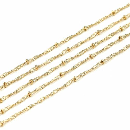 5 m/Los Kupferbreite 1,8 mm Kugelkette Halskette Perlenkette für DIY Fußkettchen Schmuckherstellung Zubehör Zubehör-KC Gold-Kette breit 1,8 mm 5 m/Los Kupferbreite 1,8 mm Kugelkette Halskette Perlenkette für DIY Fußkettchen Schmuckherstellung Zubehör Zubehör-KC Gold-Kette breit 1,8 mm von TBSKUY