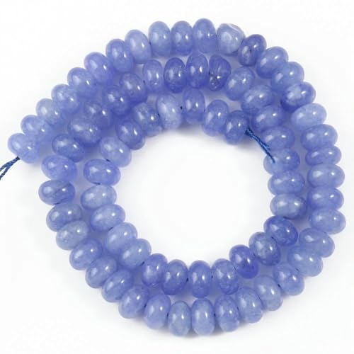 5 x 8 mm Naturstein-Rondelle-Perlen, Turmalin, Citrin, Angelit, Tigerauge, Abakus-Quarz, lose Perlen für die Herstellung von Armbändern – Blauer Angelit 5 x 8 mm Naturstein-Rondelle-Perlen, Turmalin, Citrin, Angelit, Tigerauge, Abakus-Quarz, lose Perlen für die Herstellung von Armbändern – Blauer Angelit von TBSKUY