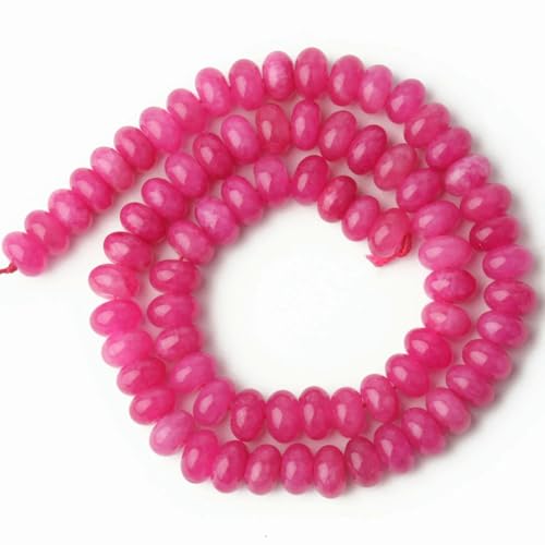 5 x 8 mm Naturstein-Rondelle-Perlen, Turmalin, Citrin, Angelit, Tigerauge, Abakus-Quarz, lose Perlen für die Herstellung von Armbändern – Fuchsia-Jade 5 x 8 mm Naturstein-Rondelle-Perlen, Turmalin, Citrin, Angelit, Tigerauge, Abakus-Quarz, lose Perlen für die Herstellung von Armbändern – Fuchsia-Jade von TBSKUY