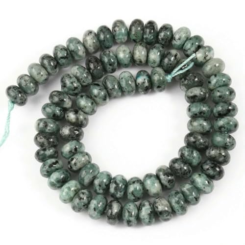 5 x 8 mm Naturstein-Rondelle-Perlen, Turmalin, Citrin, Angelit, Tigerauge, Abakus-Quarz, lose Perlen für die Herstellung von Armbändern – Grüner Granit 5 x 8 mm Naturstein-Rondelle-Perlen, Turmalin, Citrin, Angelit, Tigerauge, Abakus-Quarz, lose Perlen für die Herstellung von Armbändern – Grüner Granit von TBSKUY