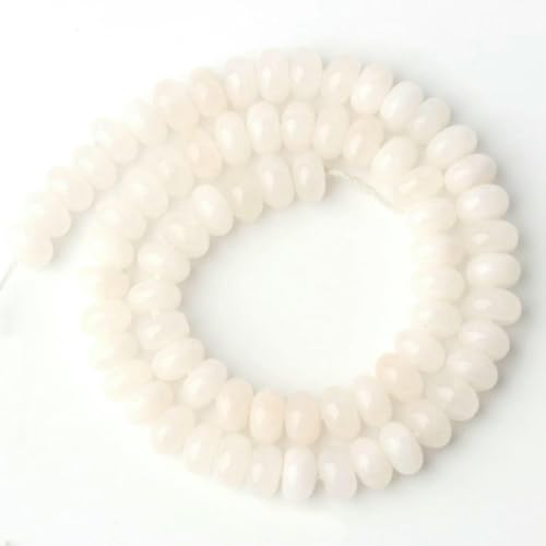 5 x 8 mm Naturstein-Rondelle-Perlen, Turmalin, Citrin, Angelit, Tigerauge, Abakus-Quarz, lose Perlen für die Herstellung von Armbändern – weiße Jade 5 x 8 mm Naturstein-Rondelle-Perlen, Turmalin, Citrin, Angelit, Tigerauge, Abakus-Quarz, lose Perlen für die Herstellung von Armbändern – weiße Jade von TBSKUY