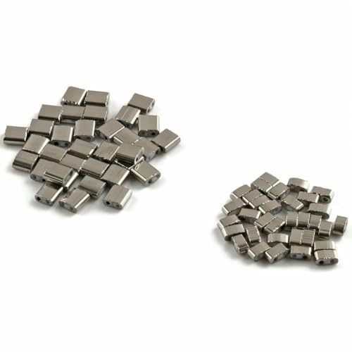 50/100 Stück Glasperlen mit zwei Löchern, 5 x 5 x 2 mm, würfelförmig, flach, quadratisch, Abstandsperlen, 2 Löcher, für Schmuckherstellung, Armbänder, DIY-Charms, Basteln, Silber, 5 x 2 x 2 mm, 100 50/100 Stück Glasperlen mit zwei Löchern, 5 x 5 x 2 mm, würfelförmig, flach, quadratisch, Abstandsperlen, 2 Löcher, für Schmuckherstellung, Armbänder, DIY-Charms, Basteln, Silber, 5 x 2 x 2 mm, 100 von TBSKUY