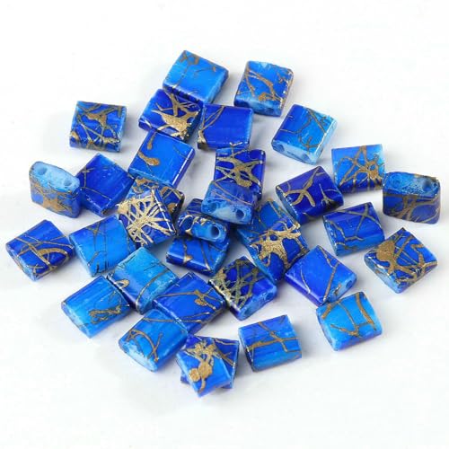 50/100 Stück Glasperlen mit zwei Löchern, 5 x 5 x 2 mm, würfelförmig, flach, quadratisch, Abstandsperlen, 2 Löcher, für die Schmuckherstellung, Armbänder, DIY-Charms, Basteln, Goldlinie 4–5 x 2 x 2 50/100 Stück Glasperlen mit zwei Löchern, 5 x 5 x 2 mm, würfelförmig, flach, quadratisch, Abstandsperlen, 2 Löcher, für die Schmuckherstellung, Armbänder, DIY-Charms, Basteln, Goldlinie 4–5 x 2 x 2 von TBSKUY