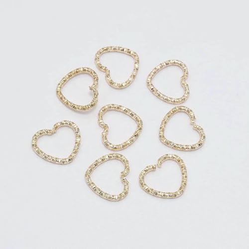 50–100 Stück/Los 8–20 mm runde Biegeringe, gedrehte offene Spaltringe, Biegeringe, Verbinder für DIY-Schmuckherstellung, Zubehör, KC Gold-Herz, 50 Stück, 1,5 x 15 mm von TBSKUY
