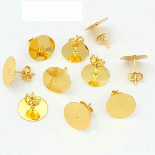 50–100 Stück/Los Goldfarbene Ohrstecker aus Edelstahl, blanke Post-Base-Pins mit Ohrstecker-Befunden, Ohrrücken für DIY-Schmuckherstellung, 12 mm x 50 Stück 50–100 Stück/Los Goldfarbene Ohrstecker aus Edelstahl, blanke Post-Base-Pins mit Ohrstecker-Befunden, Ohrrücken für DIY-Schmuckherstellung, 12 mm x 50 Stück von TBSKUY