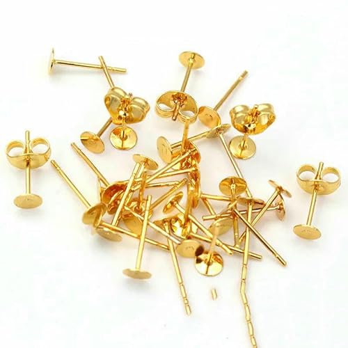 50–100 Stück/Los Goldfarbene Ohrstecker aus Edelstahl, blanke Post-Base-Pins mit Ohrstecker-Befunden, Ohrrücken für DIY-Schmuckherstellung, 4,0 mm x 50 Stück 50–100 Stück/Los Goldfarbene Ohrstecker aus Edelstahl, blanke Post-Base-Pins mit Ohrstecker-Befunden, Ohrrücken für DIY-Schmuckherstellung, 4,0 mm x 50 Stück von TBSKUY