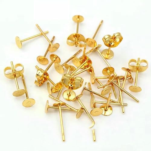 50–100 Stück/Los Goldfarbene Ohrstecker aus Edelstahl, blanke Post-Base-Pins mit Ohrstecker-Befunden, Ohrrücken für DIY-Schmuckherstellung, 5 mm x 50 Stück 50–100 Stück/Los Goldfarbene Ohrstecker aus Edelstahl, blanke Post-Base-Pins mit Ohrstecker-Befunden, Ohrrücken für DIY-Schmuckherstellung, 5 mm x 50 Stück von TBSKUY