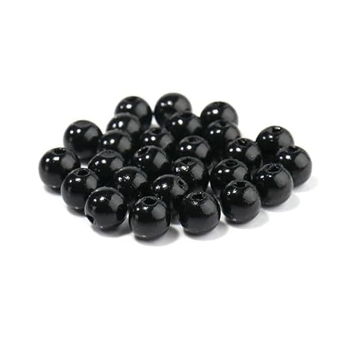 50–1000 Stück/Los ABS-Imitationsperlen, farbige, runde, lose Acryl-Abstandshalterperlen für die Schmuckherstellung, DIY-Charm-Armbänder und Ohrringe, Schwarz, 4,0 mm, 1000 Stück von TBSKUY