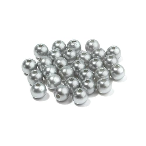 50–1000 Stück/Los ABS-Imitationsperlen, farbige runde Acryl-Abstandshalterperlen für die Schmuckherstellung, DIY-Charm-Armbänder und Ohrringe, Silbergrau, 3,0 mm, 1000 Stück von TBSKUY
