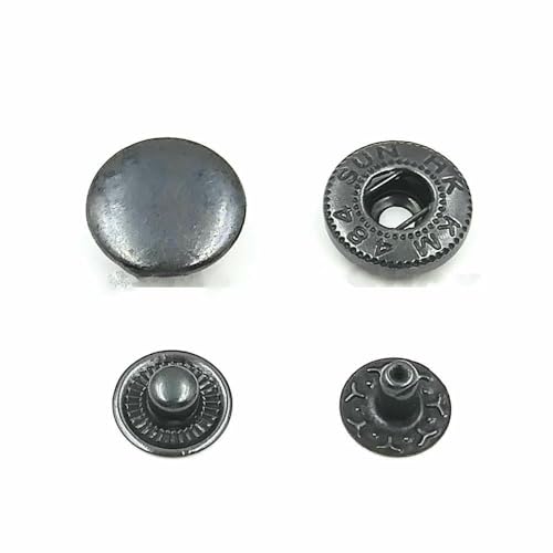 50 Sets 655/633/831 Druckknöpfe, Metall-Druckknöpfe, Nähknöpfe für DIY-Kleidung, Kleidersäcke, Schuhe, Lederhandwerk, Schwarznickel, 20 mm (831) von TBSKUY