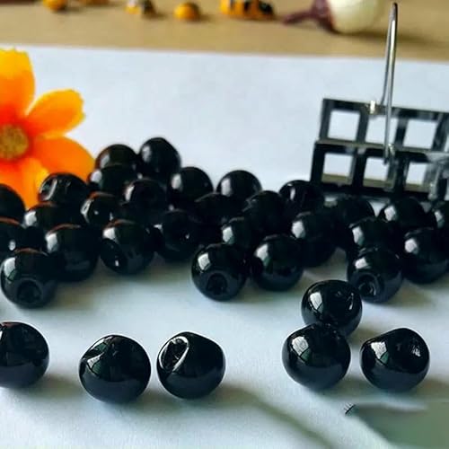 50 Stück/Los, schwarzer Perlmuttknopf, 8 mm/10 mm/12 mm, Kunstperlmuttknopf, Kleidungsstück, Nähdekoration, Zubehör, 10 mm von TBSKUY