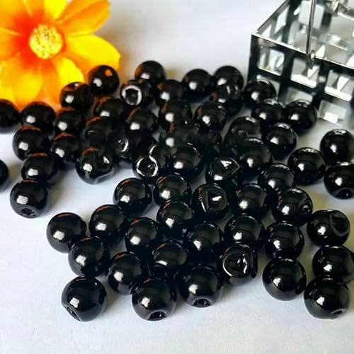 50 Stück/Los, schwarzer Perlmuttknopf, 8 mm/10 mm/12 mm, Kunstperlmuttknopf, Kleidungsstück, Nähdekoration, Zubehör, 8 mm von TBSKUY