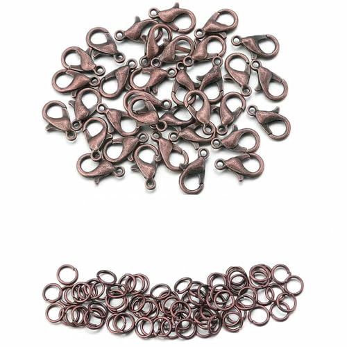 50 Stück/Los Metall-Karabinerhaken mit Biegeringen, Endverschlüsse, Verbinder für Halskettenbefunde, DIY-Schmuckherstellung, Zubehör, Bronze, 5 x 10 mm 50 Stück/Los Metall-Karabinerhaken mit Biegeringen, Endverschlüsse, Verbinder für Halskettenbefunde, DIY-Schmuckherstellung, Zubehör, Bronze, 5 x 10 mm von TBSKUY