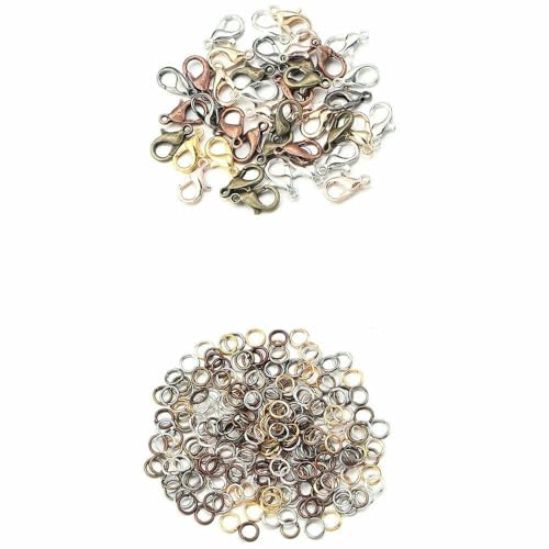 50 Stück/Los Metall-Karabinerhaken mit Biegeringen, Endverschlüsse, Verbinder für Halskettenbefunde, DIY-Schmuckherstellung, Zubehör, gemischte Farbe, 5 x 10 mm 50 Stück/Los Metall-Karabinerhaken mit Biegeringen, Endverschlüsse, Verbinder für Halskettenbefunde, DIY-Schmuckherstellung, Zubehör, gemischte Farbe, 5 x 10 mm von TBSKUY